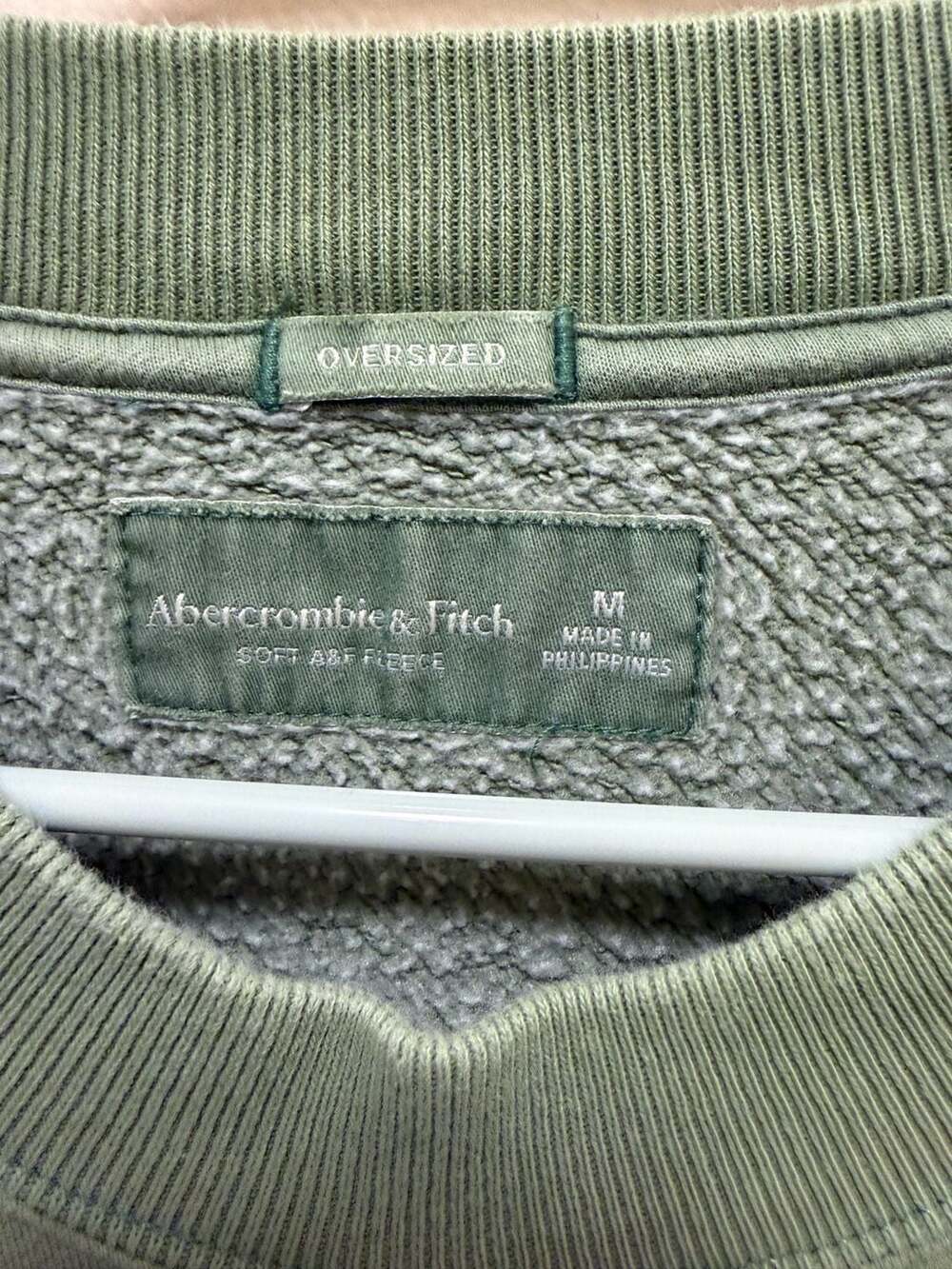 Abercrombie & Fitch W. Village Running Club Oversized Green Sweatshirt Medium - Picture 2 of 4